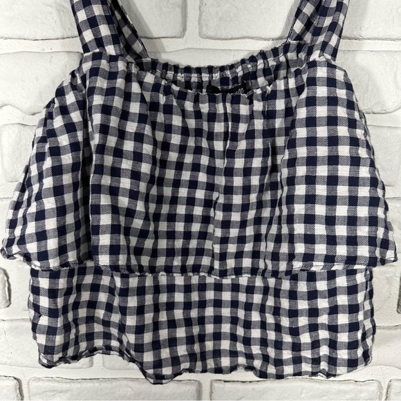 Madewell Gingham Sleeveless Top Linen Blend Size Small - Picture 7 of 8